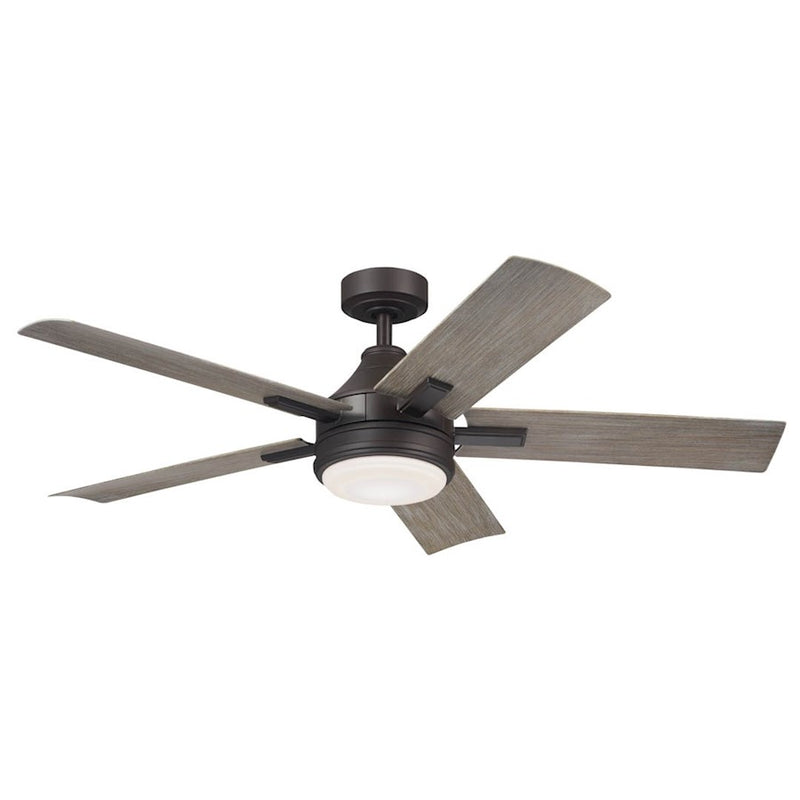 Kichler Tide 52in Ceiling Fan | White with Frosted Glass Light Kit | Living Room & Bedroom | 52 x 52 x 14 in | Model 310075WH