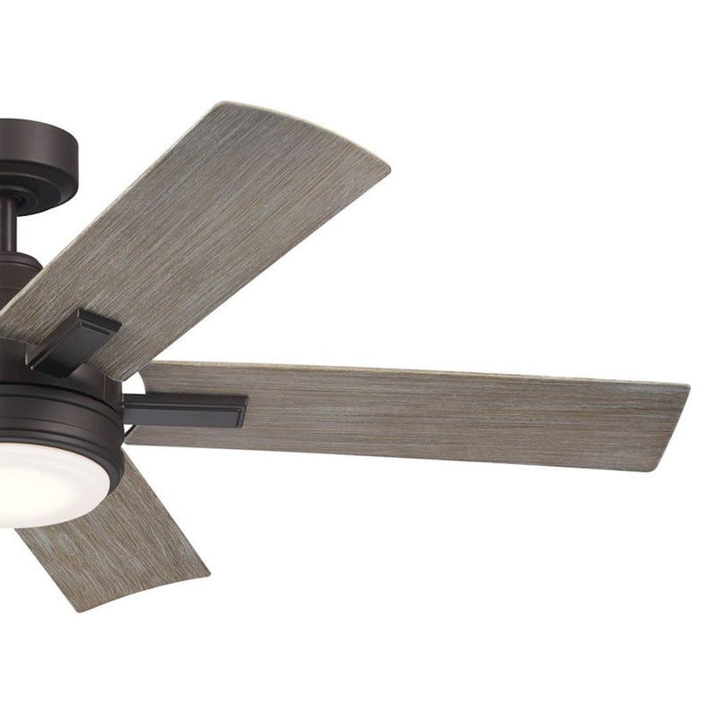Kichler Tide 52in Ceiling Fan | White with Frosted Glass Light Kit | Living Room & Bedroom | 52 x 52 x 14 in | Model 310075WH