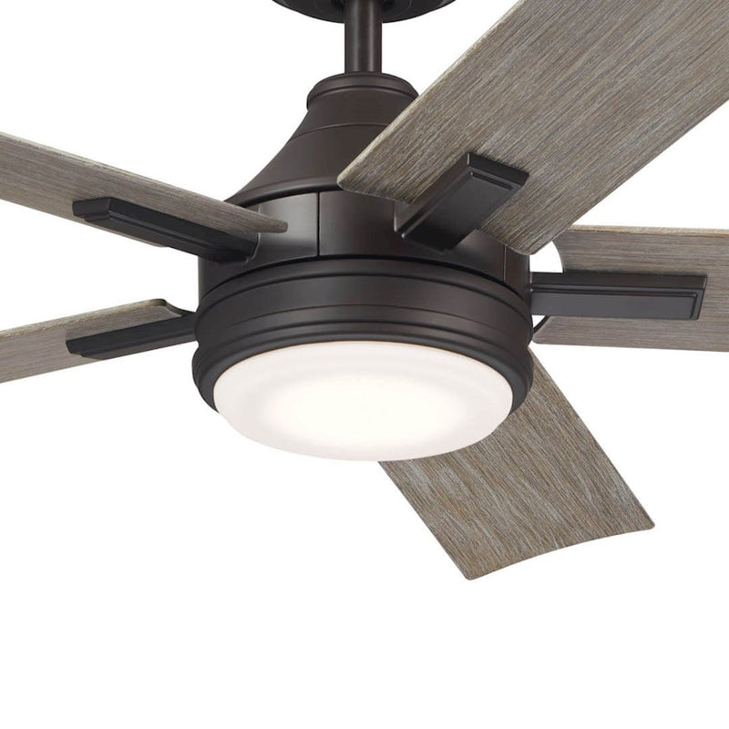 Kichler Tide 52in Ceiling Fan | White with Frosted Glass Light Kit | Living Room & Bedroom | 52 x 52 x 14 in | Model 310075WH