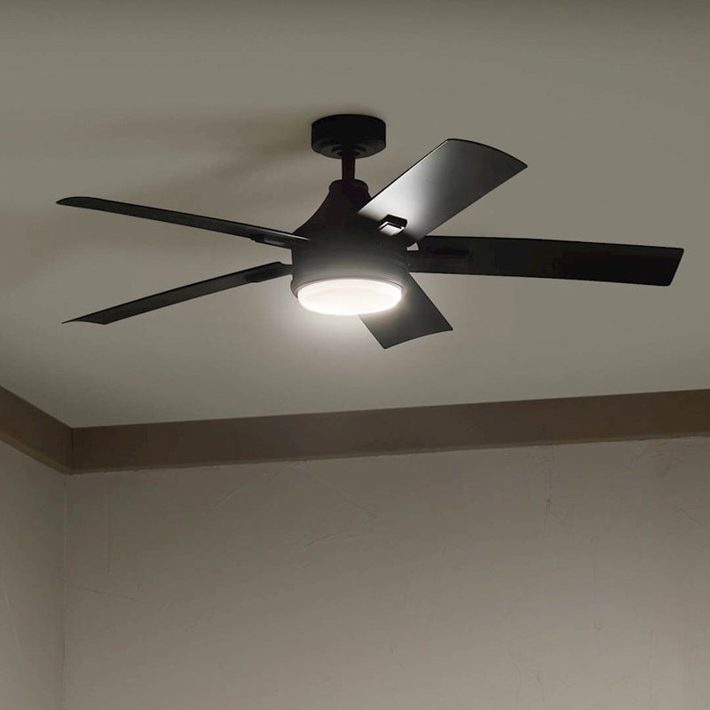 Kichler Tide 52in Ceiling Fan | White with Frosted Glass Light Kit | Living Room & Bedroom | 52 x 52 x 14 in | Model 310075WH