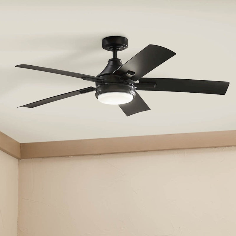 Kichler Tide 52in Ceiling Fan | White with Frosted Glass Light Kit | Living Room & Bedroom | 52 x 52 x 14 in | Model 310075WH