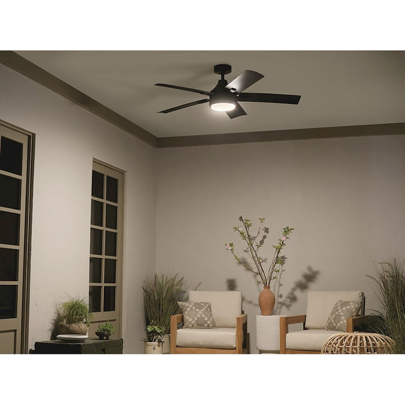 Kichler Tide 52in Ceiling Fan | White with Frosted Glass Light Kit | Living Room & Bedroom | 52 x 52 x 14 in | Model 310075WH
