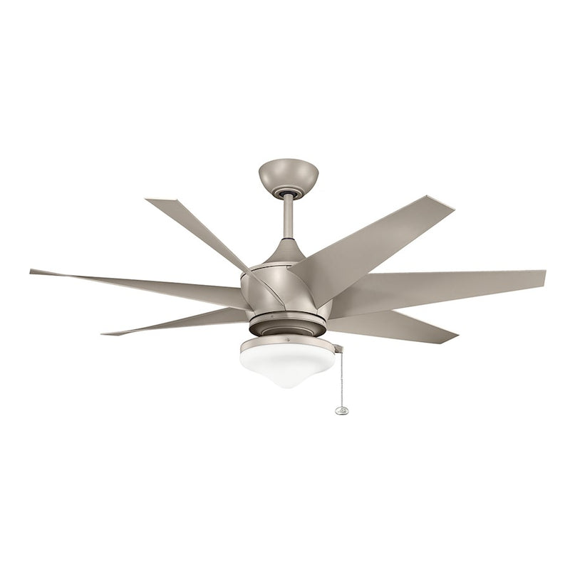 Kichler Lehr II 54in Ceiling Fan | Contemporary Antique Satin Silver ABS | Covered Patio & Living Room | 54 x 54 x 20 in | Model 310112ANS