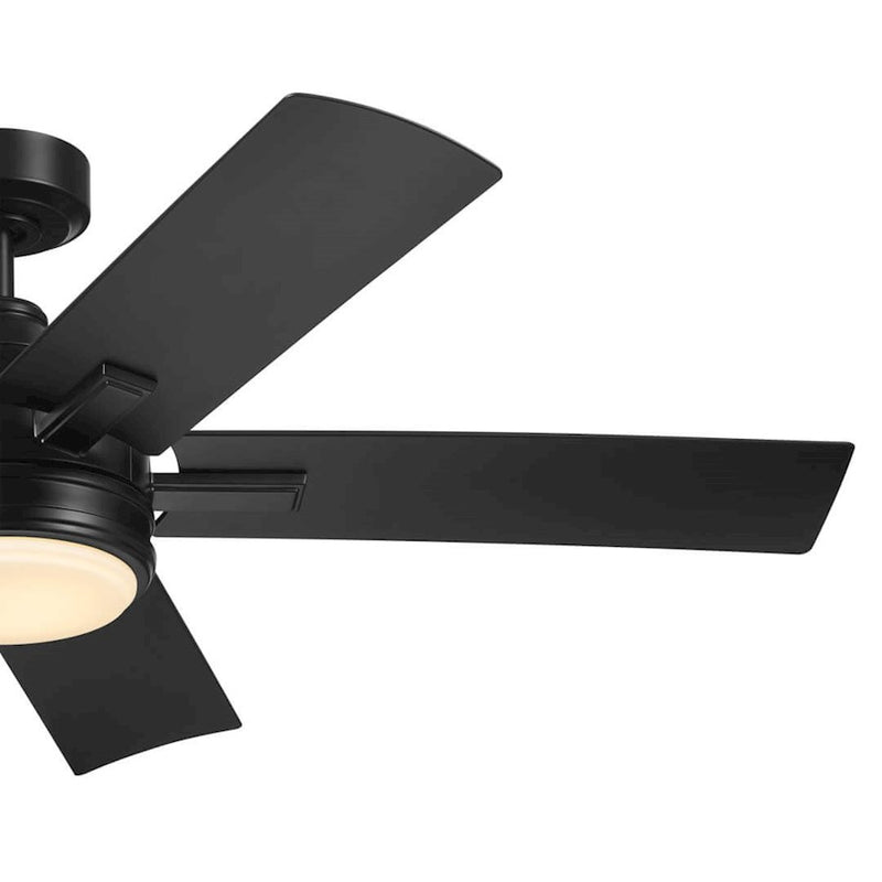 Kichler Tide 52in Ceiling Fan | White Stainless Steel and Frosted Glass | Covered Patio & Living Room | 52 x 52 x 13.9 in | Model 310126WH