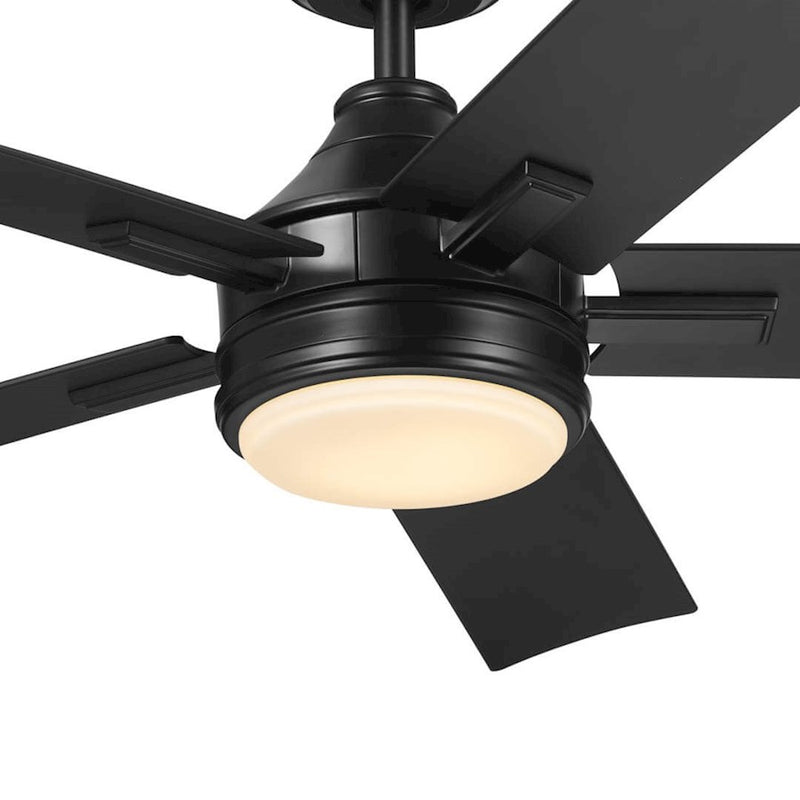 Kichler Tide 52in Ceiling Fan | White Stainless Steel and Frosted Glass | Covered Patio & Living Room | 52 x 52 x 13.9 in | Model 310126WH