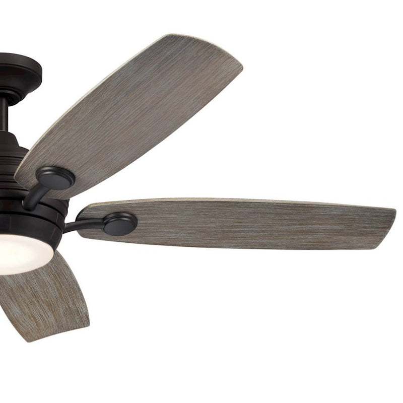 Kichler Tranquil 56in Ceiling Fan with Light | White Stainless Steel and Frosted Glass | Covered Patio & Large Bedroom | Model 310130WH
