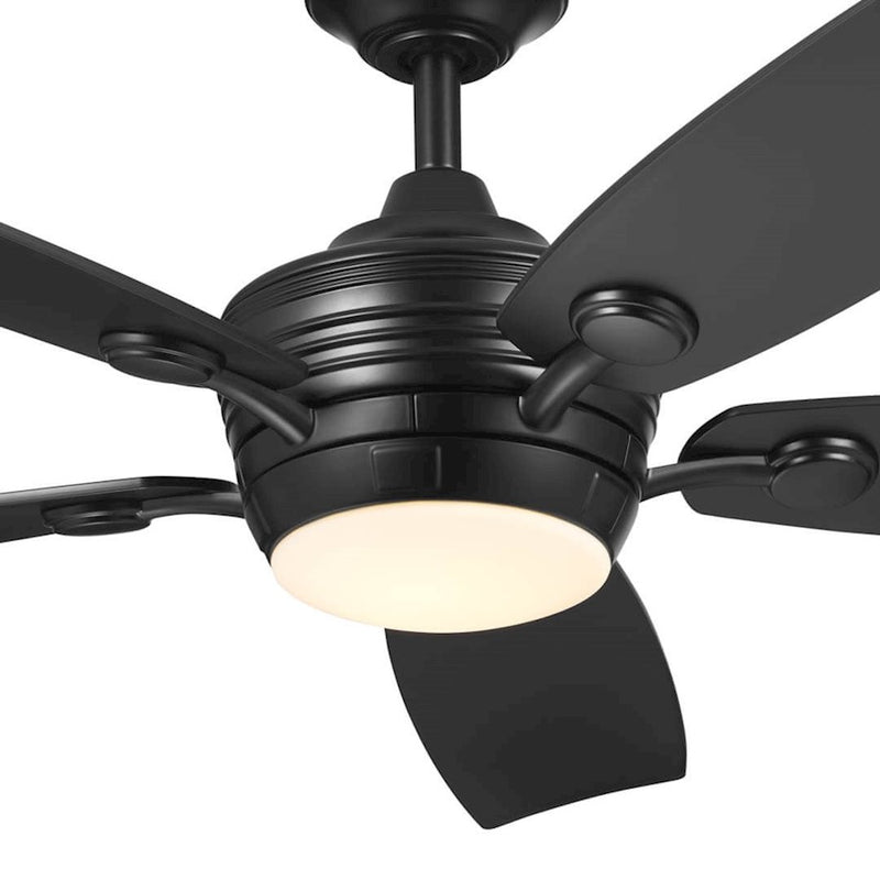 Kichler Tranquil 56in Ceiling Fan with Light | White Stainless Steel and Frosted Glass | Covered Patio & Large Bedroom | Model 310130WH
