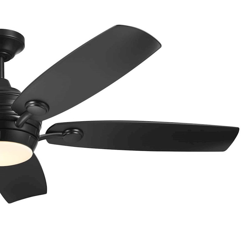 Kichler Tranquil 56in Ceiling Fan with Light | White Stainless Steel and Frosted Glass | Covered Patio & Large Bedroom | Model 310130WH