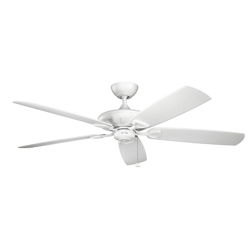 Kichler Kevlar 60in Ceiling Fan | Matte White Aluminum, Wet Rated | Outdoor Patio & Covered Porch | 60 x 13.75 in | Model 310150MWH