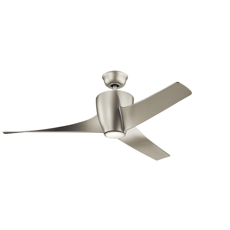 Kichler Phree 56in Ceiling Fan with Light | Brushed Nickel ABS and Etched Opal Glass | Living Room & Bedroom | 56 x 56 x 16 in | Model 310175NI