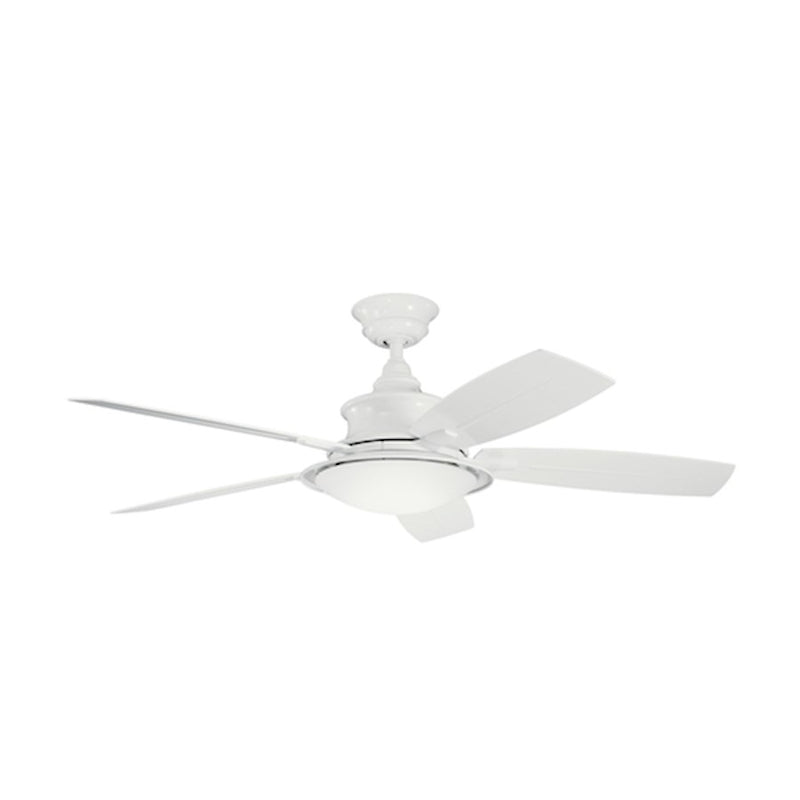 Kichler Cameron 52in LED Ceiling Fan | Weathered Steel Powder Coat with Reversible Blades | Living Room & Bedroom | 52 x 52 x 16 in | Model 310204WSP