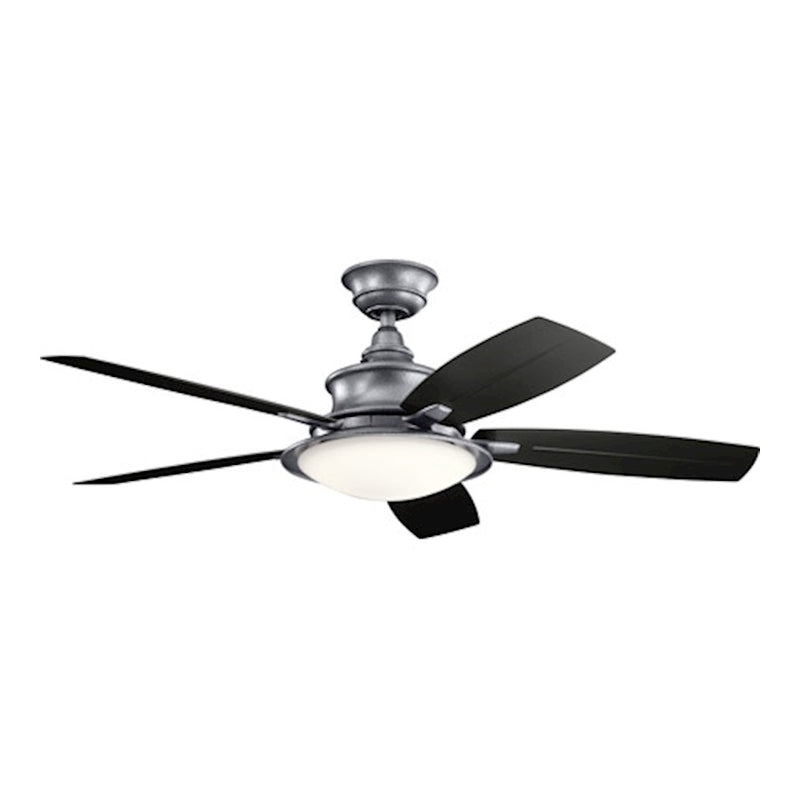Kichler Cameron 52in LED Ceiling Fan | Weathered Steel Powder Coat with Reversible Blades | Living Room & Bedroom | 52 x 52 x 16 in | Model 310204WSP