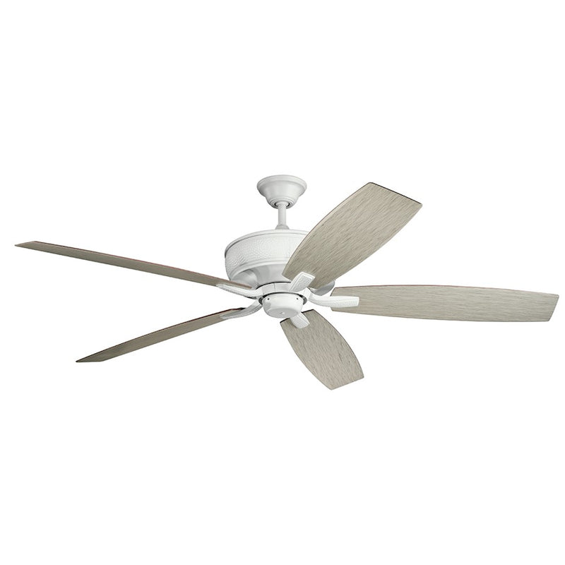 Kichler Monarch 70in Ceiling Fan | Matte White Steel and White Blades | Covered Patio & Living Room | 70 x 20 in | Model 310206MWH