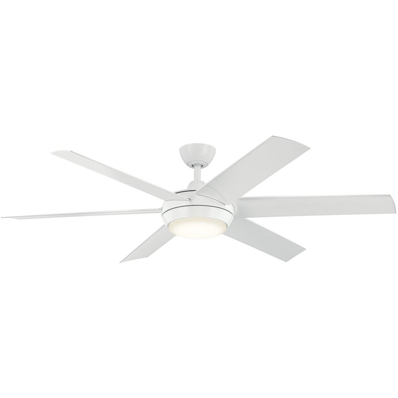 Kichler Mint 60in Ceiling Fan with Light | Modern Satin Black and Satin Etched Cased Opal Glass | Living Room & Bedroom | Model 310260SBK