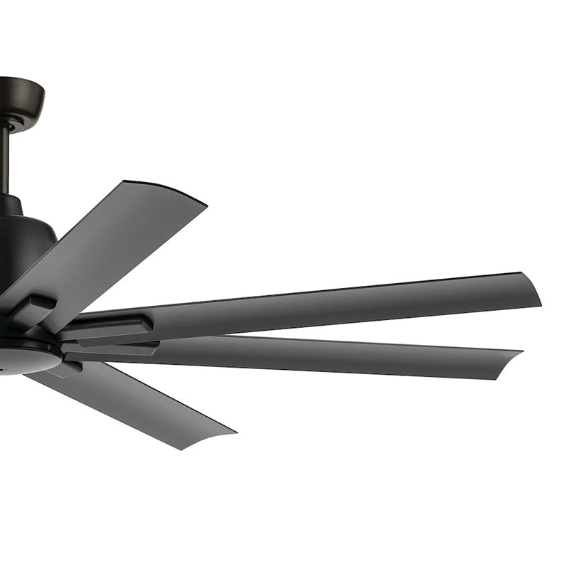 Kichler Breda 75in 8-Blade Ceiling Fan | Satin Natural Bronze Steel and Blades | Large Living Room & Covered Patio | 75 x 16.5 in | Model 310275SNB