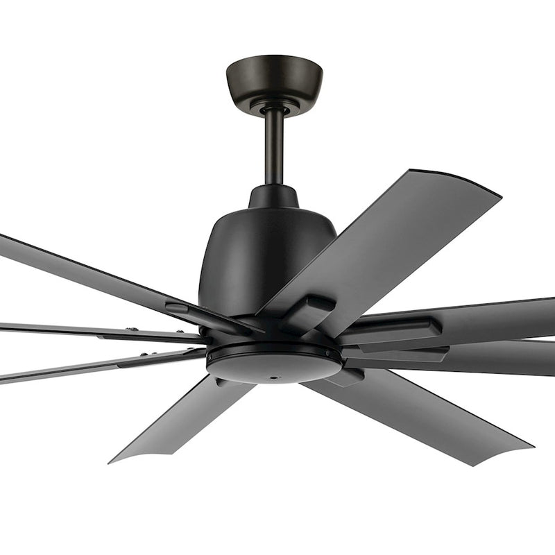 Kichler Breda 75in 8-Blade Ceiling Fan | Satin Natural Bronze Steel and Blades | Large Living Room & Covered Patio | 75 x 16.5 in | Model 310275SNB
