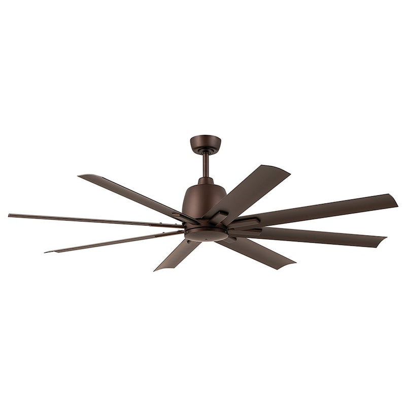 Kichler Breda 75in 8-Blade Ceiling Fan | Satin Natural Bronze Steel and Blades | Large Living Room & Covered Patio | 75 x 16.5 in | Model 310275SNB