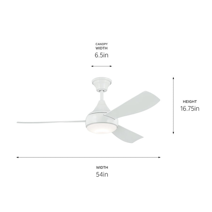 Kichler 54" Ample Ceiling Fan, White/White