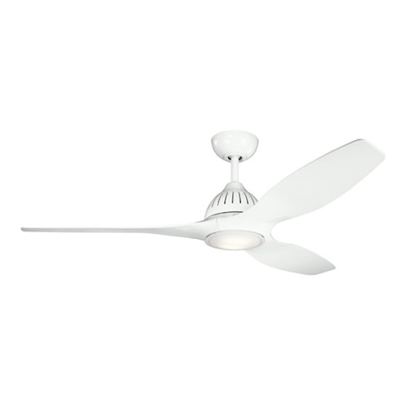 Kichler Jace 60in LED Ceiling Fan | White Steel with White Blades | Living Room & Bedroom | 60 x 15 in | Model 310360WH