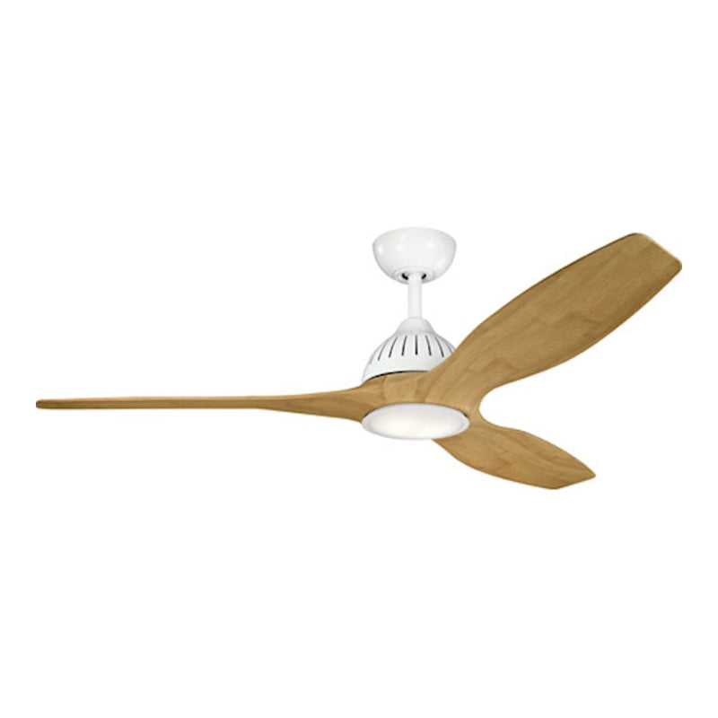 Kichler Jace 60in LED Ceiling Fan | White Steel and Bamboo Blades | Living Room & Bedroom | 60 x 15.25 in | Model 310360WH1