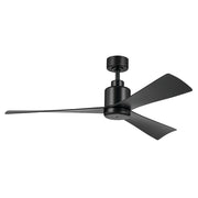 Kichler 52" True Ceiling Fan, Satin Black/Satin Black - 310452SBK