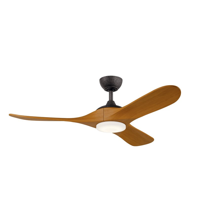 Kichler Mylo 1Lt 52" Ceiling Fan, Iron/Honey Maple/Satin Etched - 310552AVI