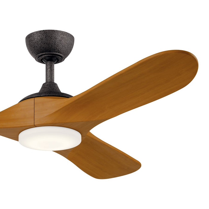 Kichler Mylo 1Lt 52" Ceiling Fan, Iron/Honey Maple/Satin Etched