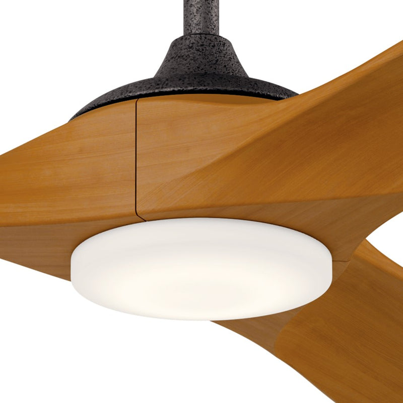 Kichler Mylo 1Lt 52" Ceiling Fan, Iron/Honey Maple/Satin Etched