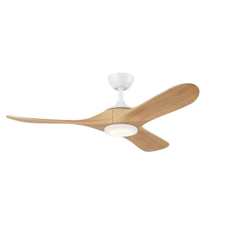 Kichler Mylo 1Lt 52" Ceiling Fan, White/White Maple/Etched - 310552MWH