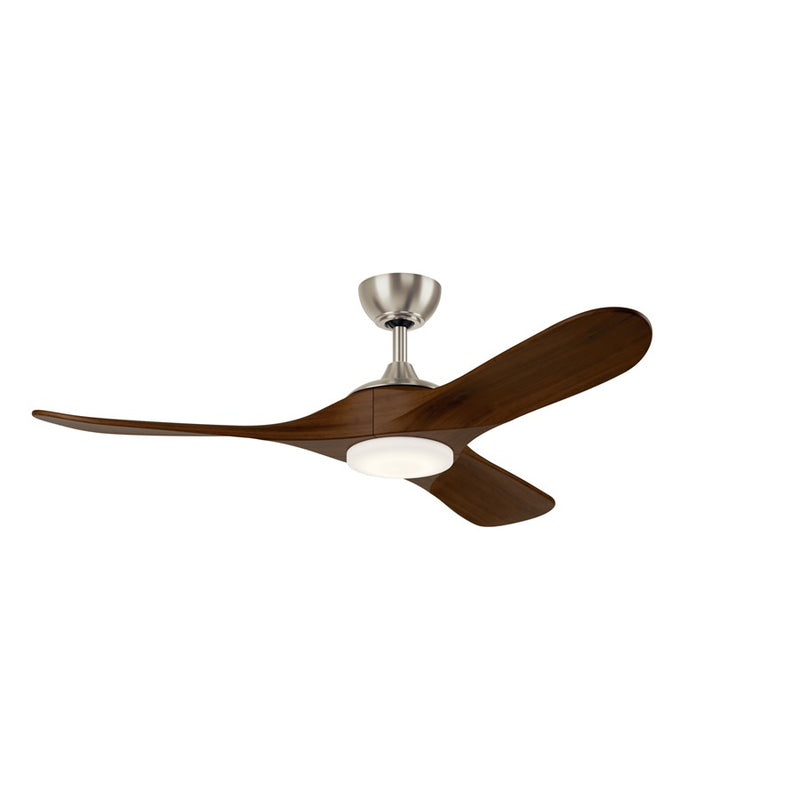 Kichler Mylo 1Lt 52" Ceiling Fan, Nickel/Natural Walnut/Etched - 310552NI