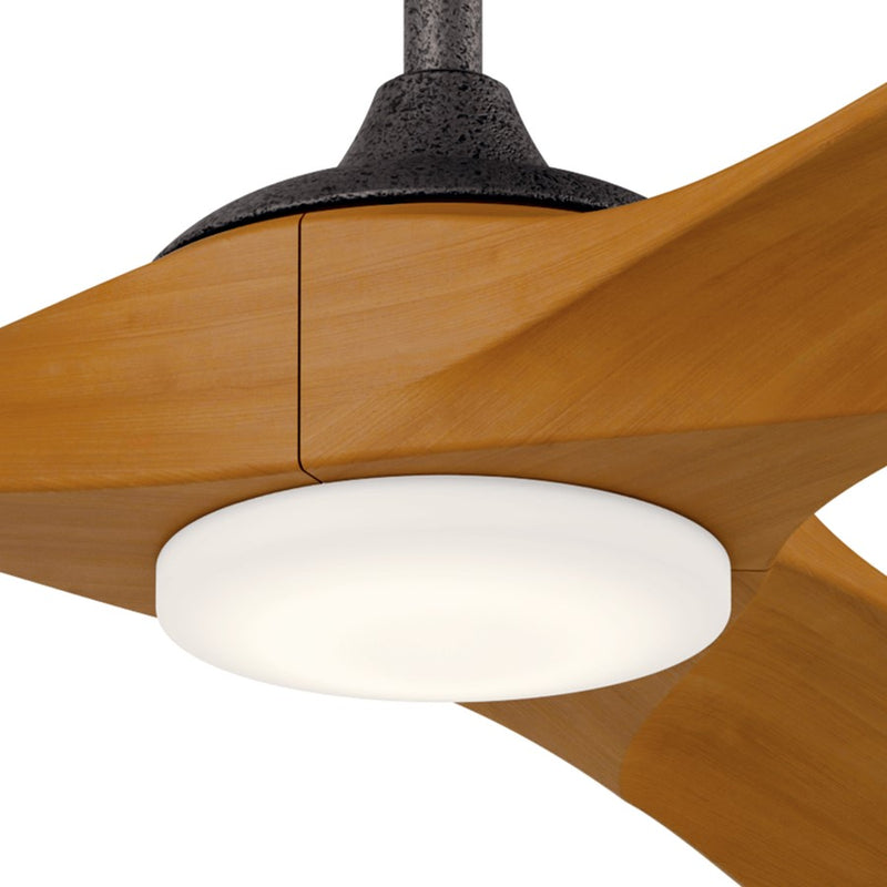 Kichler Mylo 1Lt 60" Ceiling Fan, Iron/Honey Maple/Satin Etched