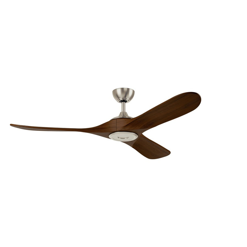 Kichler Mylo 60in Ceiling Fan with Light | Modern Brushed Nickel and Natural Walnut | Covered Patio & Great Room | Model 310560NI