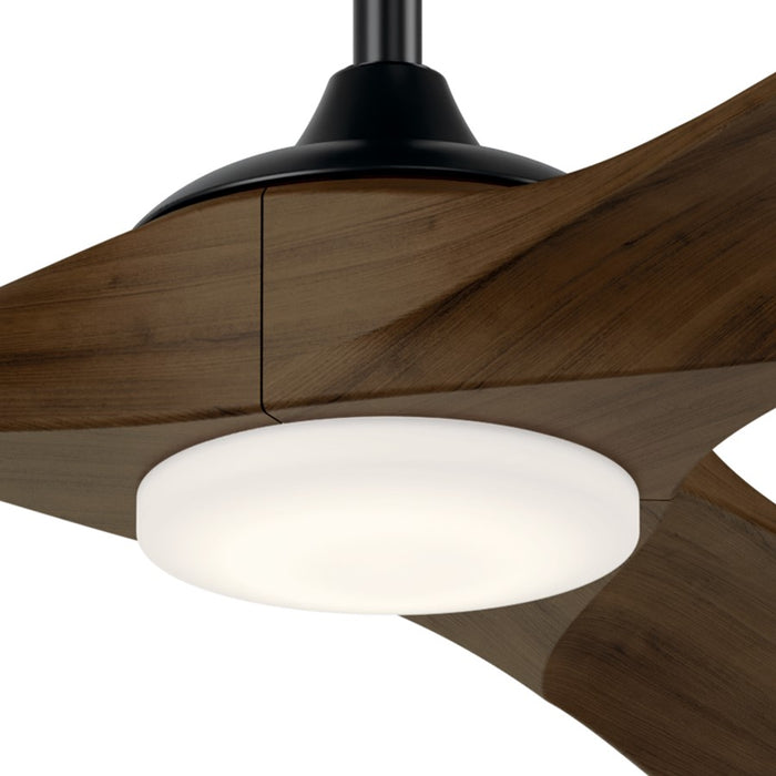 Kichler Mylo 1Lt 60" Ceiling Fan, Black/Aged Walnut/Etched