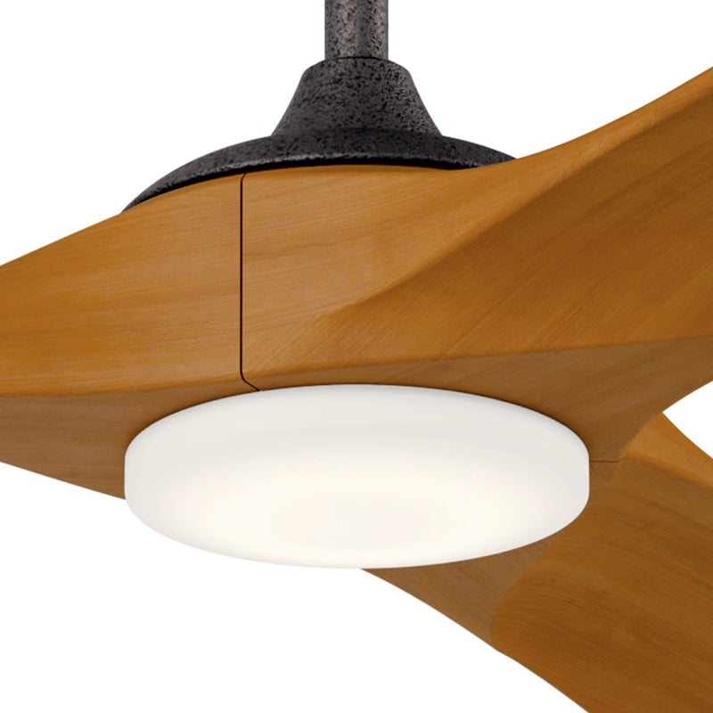 Kichler Mylo 1Lt 70" Ceiling Fan, Iron/Honey Maple/Satin Etched