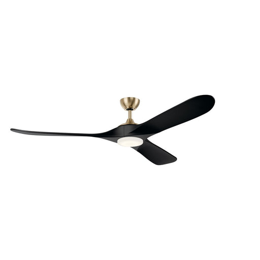Kichler Mylo 1Lt 70" Ceiling Fan, Champagne Bronze/Jet Black/Etched - 310570CPZ