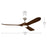 Kichler Mylo 1Lt 70" Ceiling Fan, Nickel/Natural Walnut/Etched
