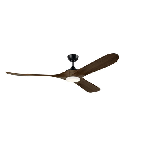 Kichler Mylo 1Lt 70" Ceiling Fan, Black/Aged Walnut/Etched - 310570SBK