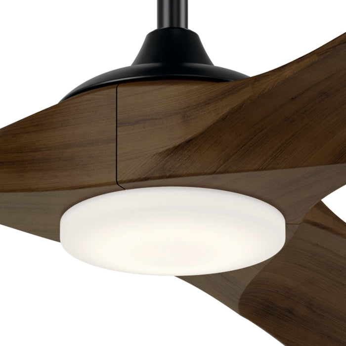 Kichler Mylo 1Lt 70" Ceiling Fan, Black/Aged Walnut/Etched