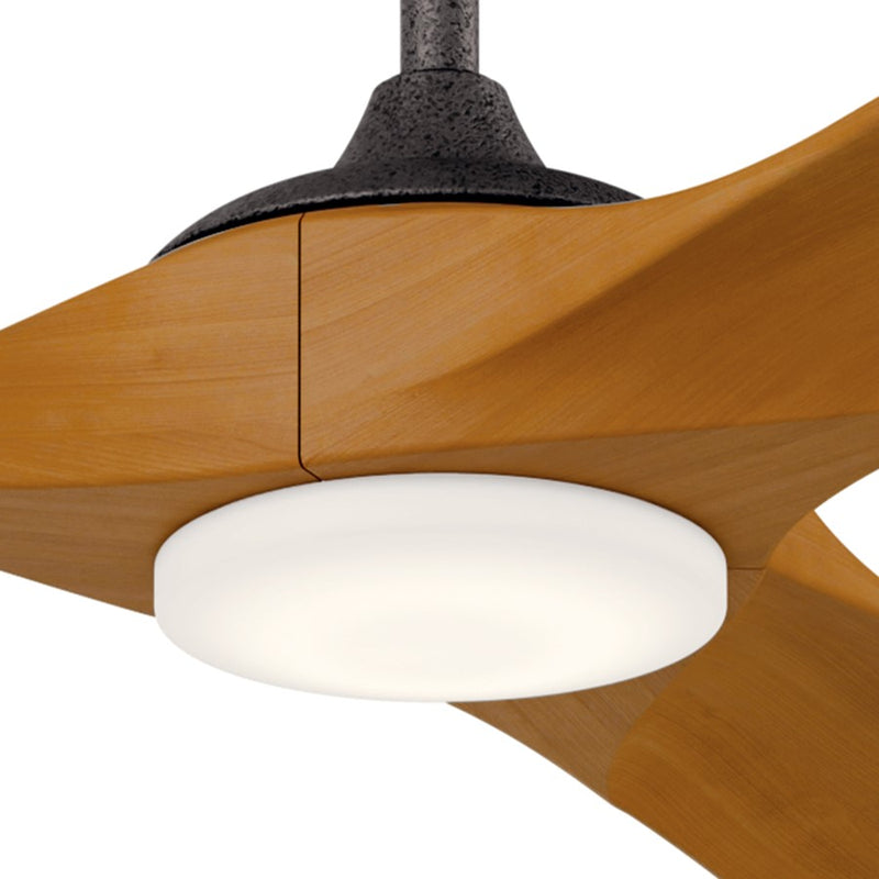 Kichler Mylo 1Lt 80" Ceiling Fan, Iron/Honey Maple/Satin Etched