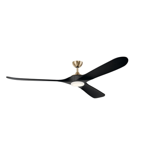 Kichler Mylo 1Lt 80" Ceiling Fan, Champagne Bronze/Jet Black/Etched - 310580CPZ