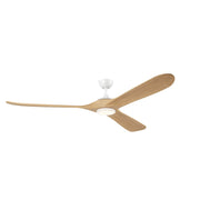 Kichler Mylo 1Lt 80" Ceiling Fan, White/White Maple/Etched - 310580MWH