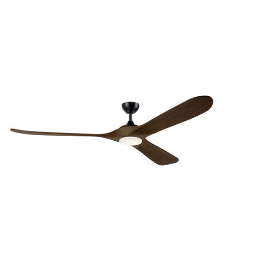 Kichler Mylo 1Lt 80" Ceiling Fan, Black/Aged Walnut/Etched - 310580SBK