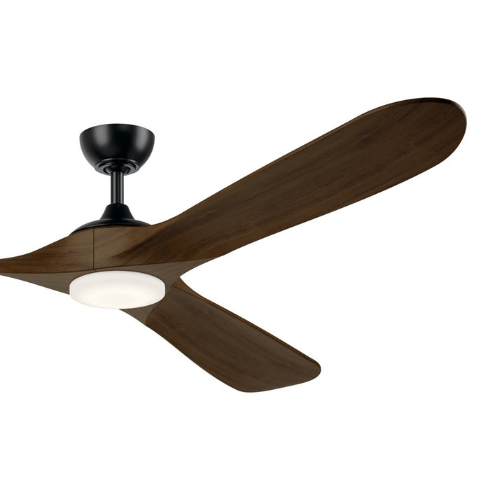 Kichler Mylo 1Lt 80" Ceiling Fan, Black/Aged Walnut/Etched