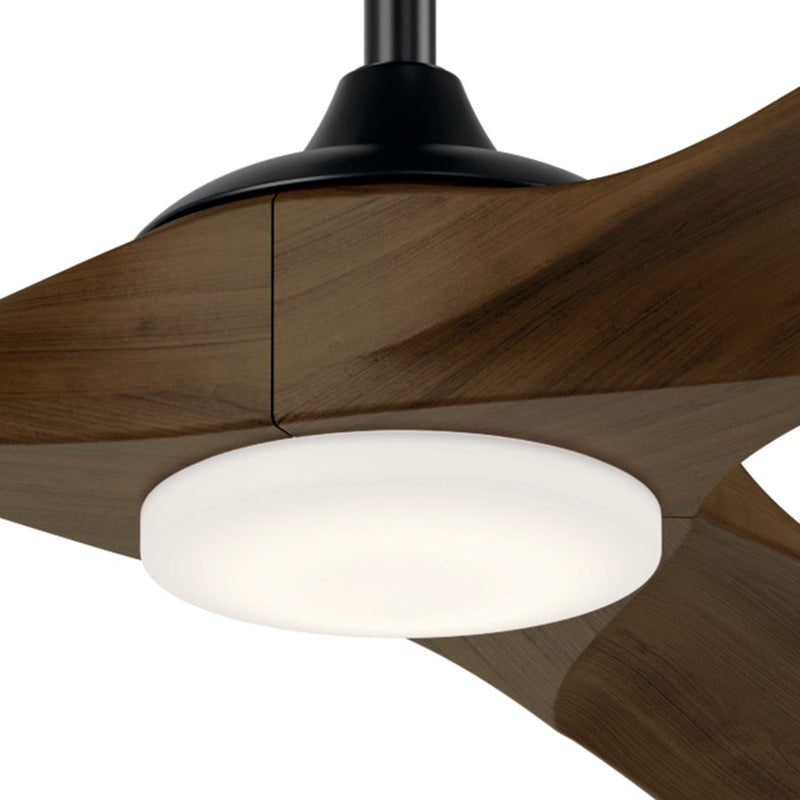 Kichler Mylo 1Lt 80" Ceiling Fan, Black/Aged Walnut/Etched