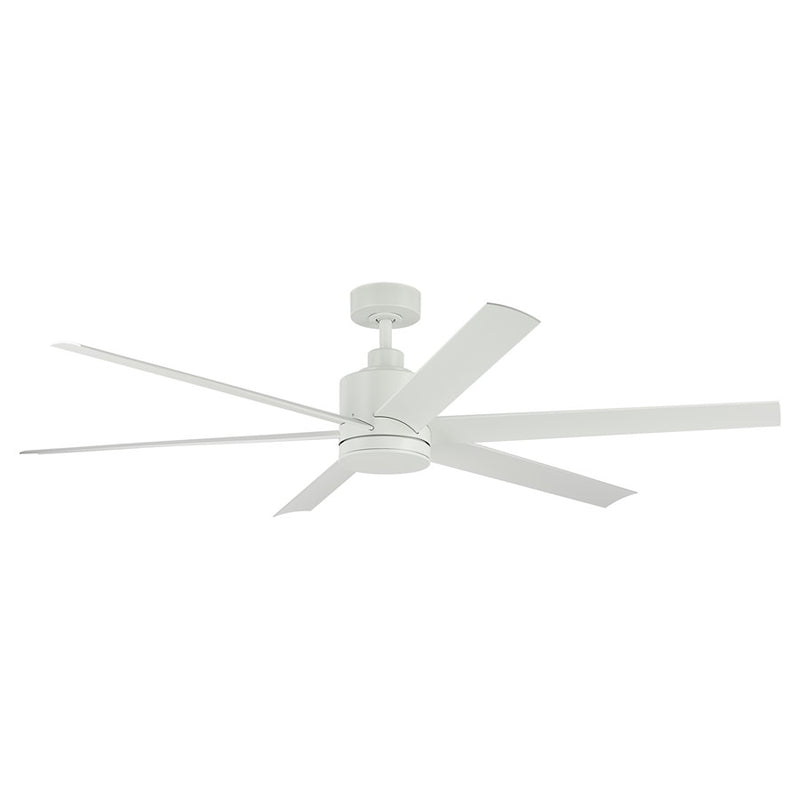 Kichler Loa 1Lt 65" Ceiling Fan, Matte White/White/Satin Etched