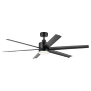 Kichler Loa 1Lt 65" Ceiling Fan, Satin Black/Black/Satin Etched - 310765SBK