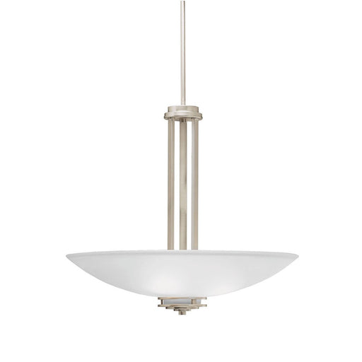 Kichler Hendrik 24in 3-Light Pendant | Contemporary Brushed Nickel and Satin Etched Glass | Dining Room & Kitchen Island | Model 3275NI