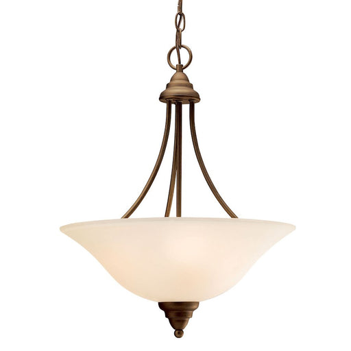 Kichler Telford 18in 3-Light Pendant | Traditional Olde Bronze and Umber Etched Glass | Kitchen Island & Dining Room | 17.5 x 22 in | Model 3277OZ