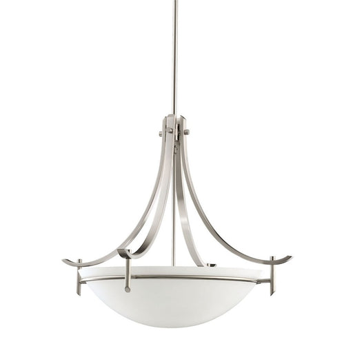 Kichler Olympia 24in 3-Light Pendant | Contemporary Antique Pewter and Satin Etched White Glass | Kitchen Island & Dining Room | Model 3278AP