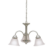 Kichler Wynberg 22in 3-Light Chandelier | Brushed Nickel Steel and Satin Etched Glass | Dining Room & Living Room | 22 x 22 x 13 in | Model 3293NI